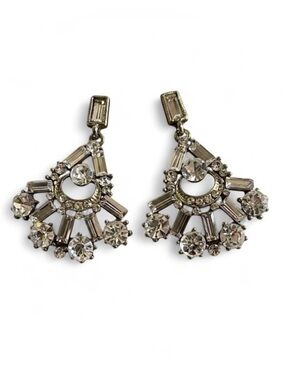 NWT Silver Crystal Chandelier Earrings